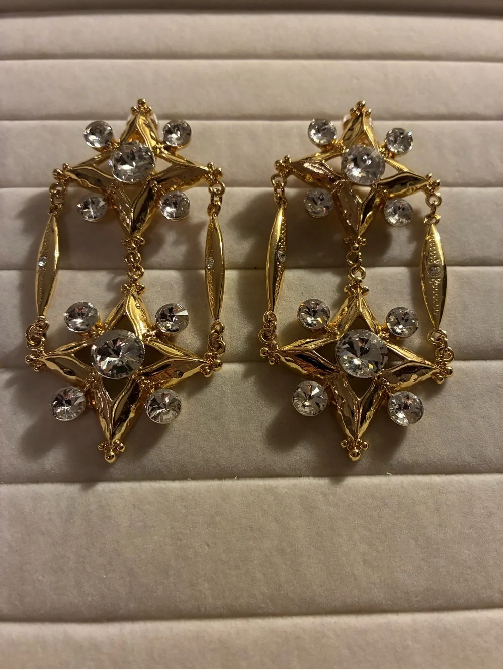 Catwalk Jon Gold Crystal Drop Statement Earrings